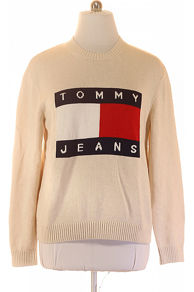 TOMMY HILFIGER Béžový Pletený Pulovr Přes Hlavu Velikost L
