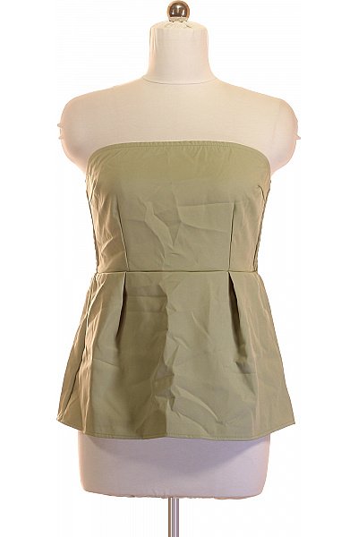 boohoo Dámská halenka bez rukávů khaki peplum Vel. 42 | boohoo | obrázek 2
