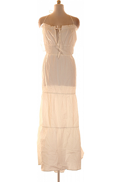 boohoo Bílé bavlněné maxi šaty na ramínka boho letní Velikost EU 54 | boohoo | obrázek 2