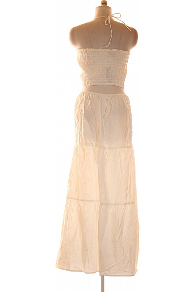 boohoo Bílé bavlněné maxi šaty na ramínka boho letní Velikost EU 54 | boohoo | obrázek 3