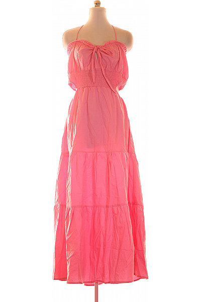 boohoo růžové dlouhé šaty na ramínka letní boho Vel. 46 | boohoo | obrázek 2