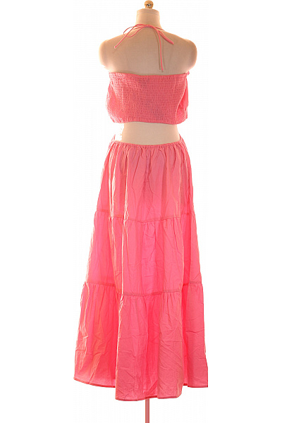 boohoo růžové dlouhé šaty na ramínka letní boho Vel. 46 | boohoo | obrázek 3