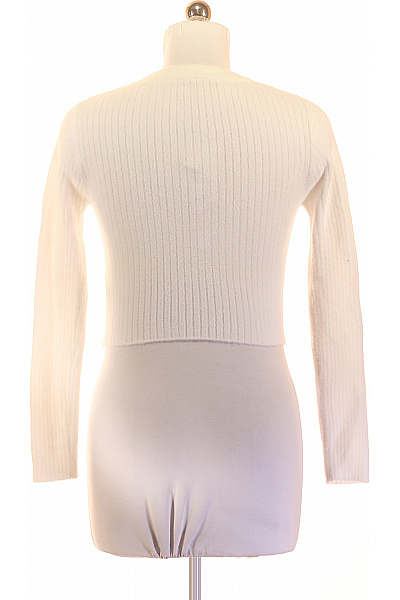 Bershka Bílý žebrovaný crop pulovr Velikost M | Bershka | obrázek 2