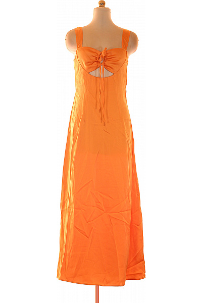 boohoo Oranžové maxi šaty na ramínka s výstřihem Vel. EU 38 | boohoo | obrázek 2