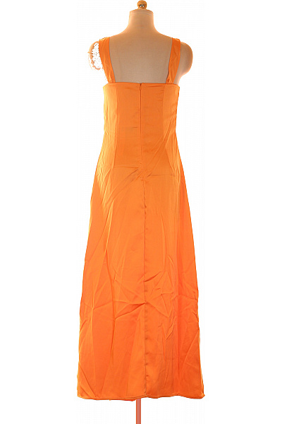 boohoo Oranžové maxi šaty na ramínka s výstřihem Vel. EU 38 | boohoo | obrázek 3