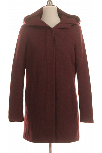 ONLY Dámský červený Kabát S Kapucí Podzimní Elegantní Velikost S
