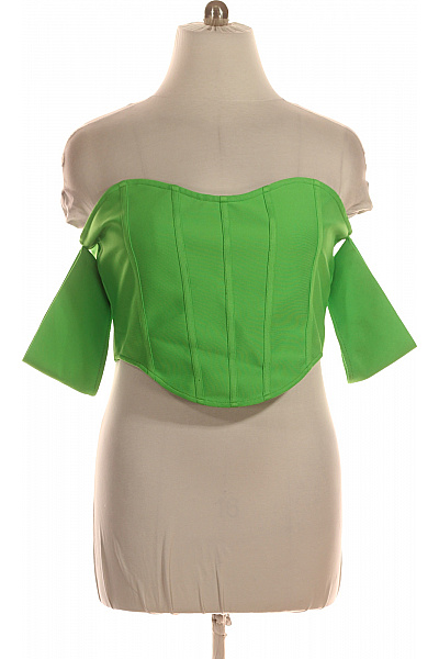 boohoo Zelený crop korzetový top se spadlými rameny Vel. 48 | boohoo | obrázek 2
