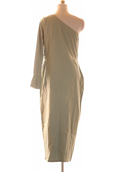 boohoo Dámské šaty s dlouhým rukávem asymetrické khaki | boohoo | obrázek 3