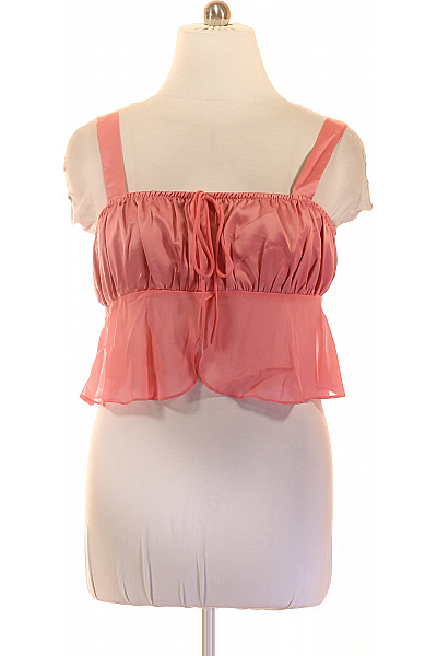 boohoo růžové tílko bez rukávů s uzlem crop top Vel. 46 | boohoo | obrázek 2