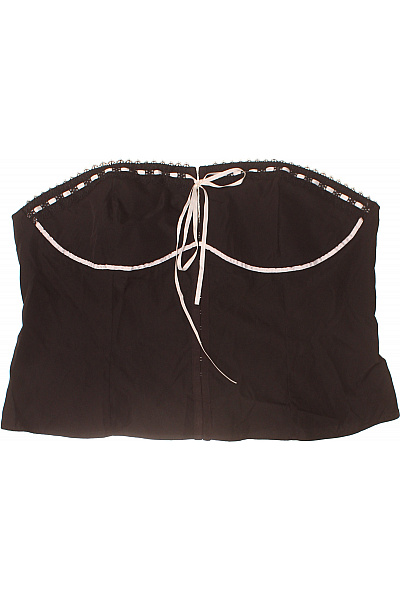 boohoo Černé dámské crop tílko bez ramínek s mašlí Velikost 52 | boohoo | obrázek 2