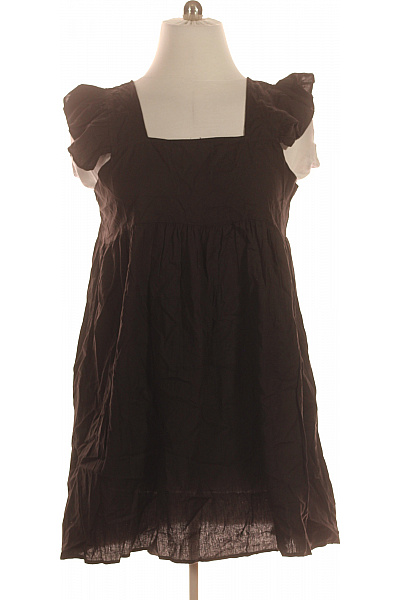 boohoo Hnědé lněné bavlněné letní šaty mini Vel. 44 | boohoo | obrázek 2