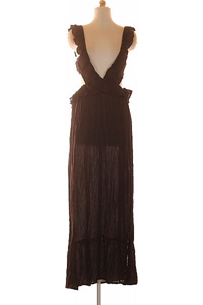 boohoo Hnědé maxi šaty na ramínka s odhalenými zády boho Velikost EU 44 | boohoo | obrázek 2