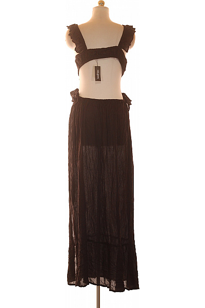 boohoo Hnědé maxi šaty na ramínka s odhalenými zády boho Velikost EU 44 | boohoo | obrázek 3