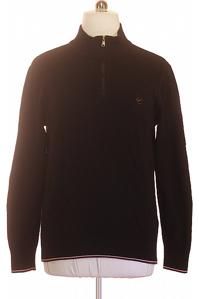Černý pánský pletený pulovr se stojáčkem na zip Velikost 2XL | Unimoda | obrázek 2