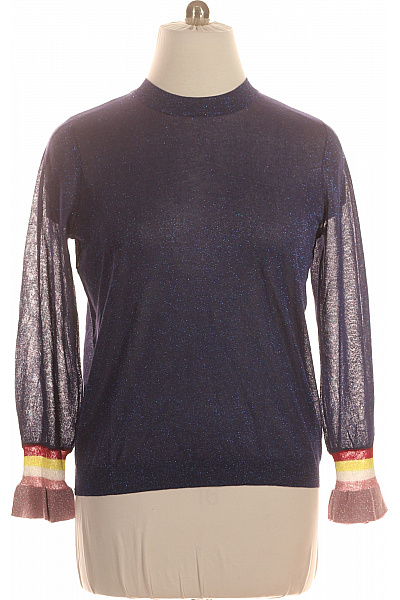 Jana Ina Dámská halenka s dlouhým rukávem a volánky modrá lesklá Velikost 44 | Jana Ina | obrázek 2