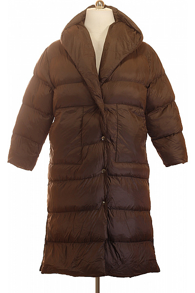 TRENDYOL Hnědá Dlouhá Prošívaná Zimní Bunda S Kapucí Puffer Vel. L