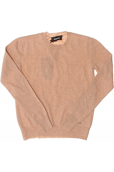 Dsquared2 Pánský Vlněný Svetr Béžový Basic Velikost XS