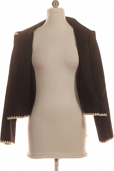 boohoo Dámský krátký kabát černý elegantní vintage Vel. 36 | boohoo | obrázek 4