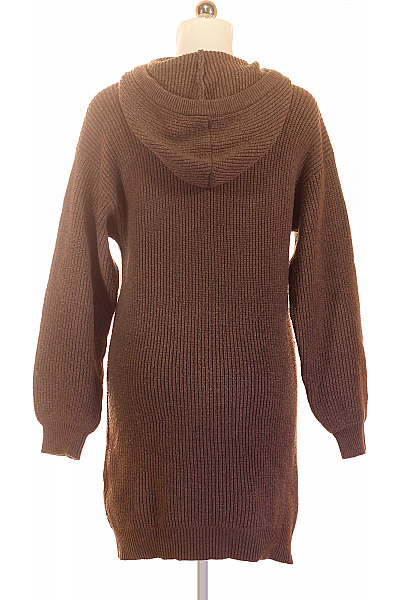 Hnědé pletené šaty s kapucí a dlouhým rukávem Vel. 38 | Unimoda | obrázek 3
