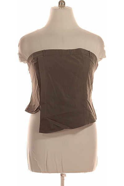 boohoo Khaki asymetrický top bez ramínek Velikost EU 46 | boohoo | obrázek 2