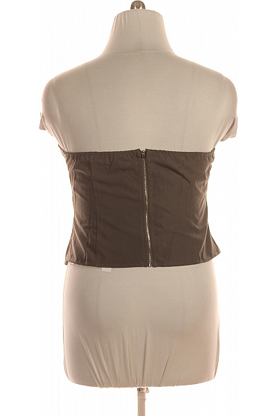 boohoo Khaki asymetrický top bez ramínek Velikost EU 46 | boohoo | obrázek 3