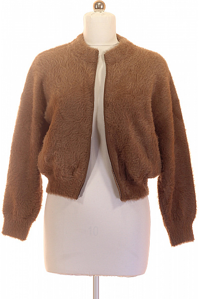 OPUS Hnědá Chlupatá Bomber Bunda Se Zipem Vel. 38