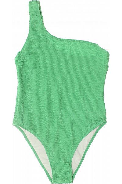 boohoo Zelené jednodílné asymetrické žebrované plavky Velikost 36 | boohoo | obrázek 2