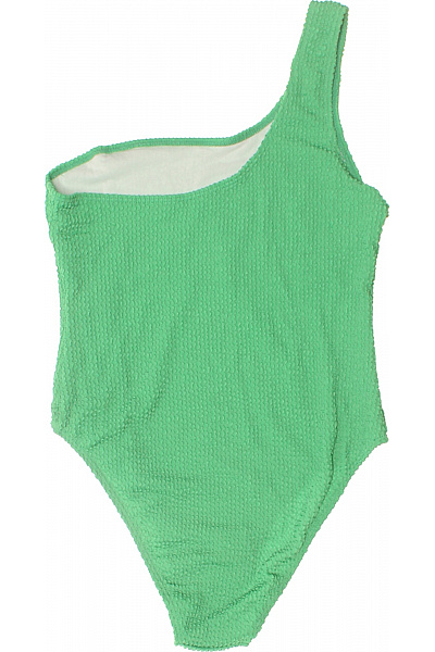 boohoo Zelené jednodílné asymetrické žebrované plavky Velikost 36 | boohoo | obrázek 3
