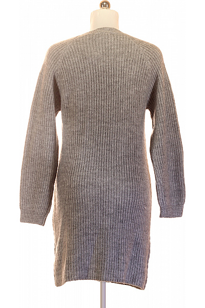 Šedé pletené šaty s dlouhým rukávem Vel. 38 | Unimoda | obrázek 2