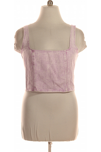 boohoo Dámské bavlněné tričko bez rukávů crop top fialové batikované Velikost EU 54 | boohoo | obrázek 2