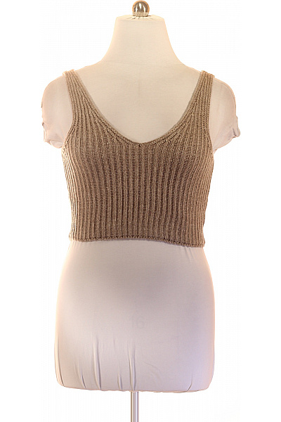 Dámské béžové tílko crop top bez rukávů Vel. L | Unimoda | obrázek 2