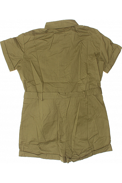 boohoo dámský khaki overal s krátkým rukávem a páskem Vel. 48 | boohoo | obrázek 2