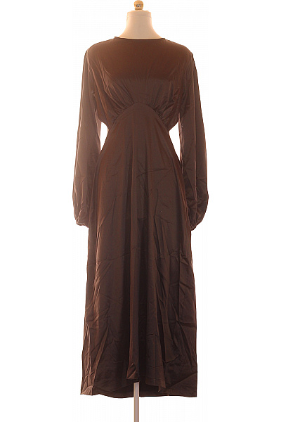 boohoo Hnědé šaty s dlouhým rukávem elegantní maxi Vel. EU 44 | boohoo | obrázek 2