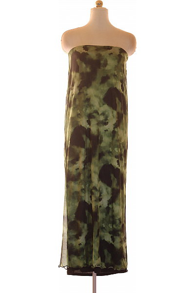 boohoo Khaki batikované maxi šaty bez rukávů | boohoo | obrázek 4