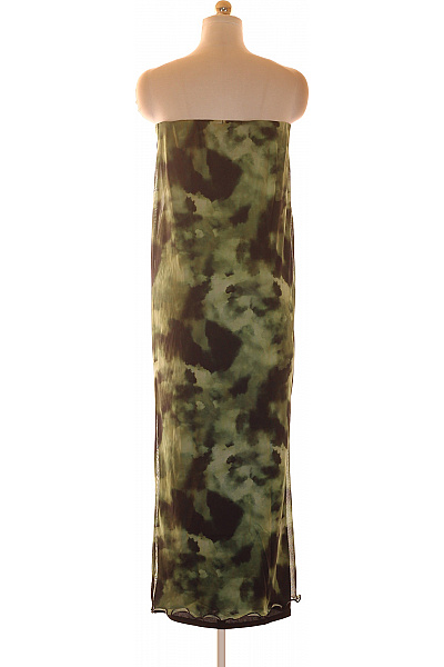 boohoo Khaki batikované maxi šaty bez rukávů | boohoo | obrázek 3