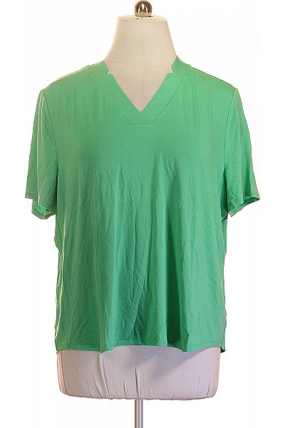 HELENA VERA Zelené Dámské Tričko S Krátkým Rukávem Basic Velikost 52