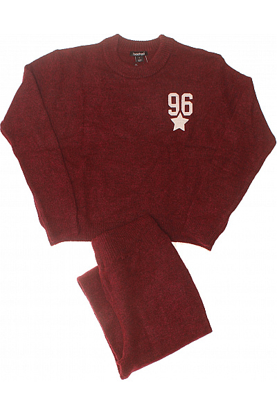 boohoo Červený pletený komplet s číslem a hvězdou oversized Vel. S | boohoo | obrázek 2