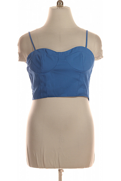 boohoo modré dámské tílko crop top bez rukávů polyesterové Vel. 44 | boohoo | obrázek 2