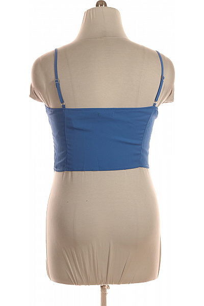 boohoo modré dámské tílko crop top bez rukávů polyesterové Vel. 44 | boohoo | obrázek 3