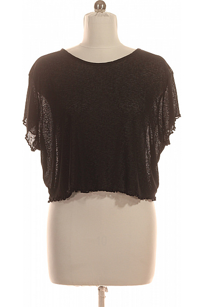 boohoo Dámské černé tričko s krátkým rukávem crop top průhledné Vel. 52 | boohoo | obrázek 2