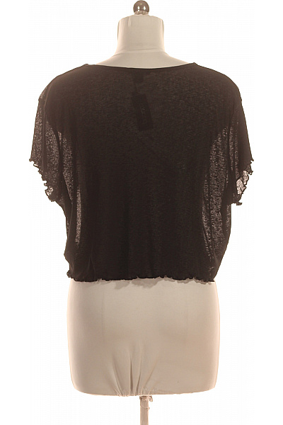 boohoo Dámské černé tričko s krátkým rukávem crop top průhledné Vel. 52 | boohoo | obrázek 3