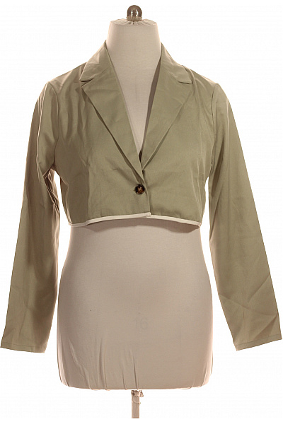 boohoo Dámské sako krátké khaki elegantní s jedním knoflíkem Vel. EU 44 | boohoo | obrázek 2