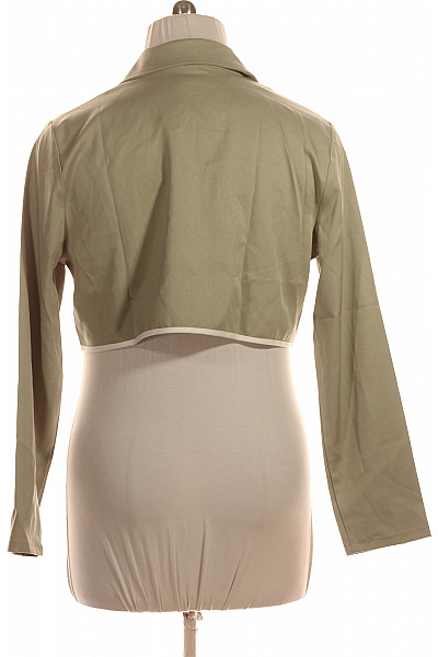 boohoo Dámské sako krátké khaki elegantní s jedním knoflíkem Vel. EU 44 | boohoo | obrázek 3