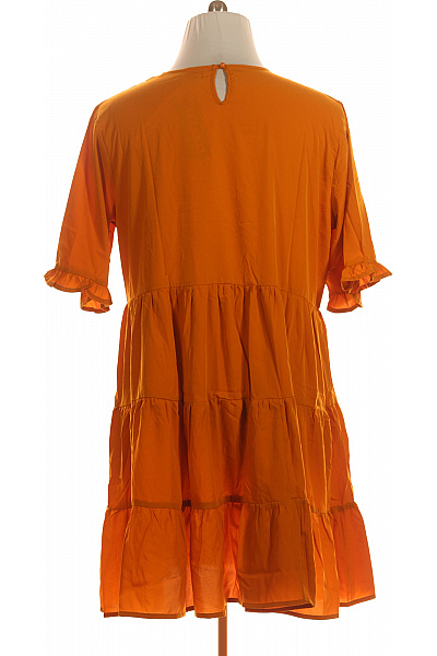 boohoo Oranžové volné vrstvené mini šaty Velikost EU 48 | boohoo | obrázek 3