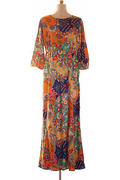 boohoo Barevné maxi šaty s dlouhým rukávem boho Vel. 42 | boohoo | obrázek 2