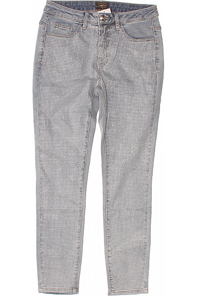 Maloo Dámské Džíny Skinny S Kamínky Modré Velikost 38
