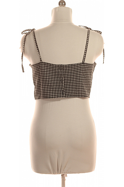 boohoo dámské černé kostkované tílko crop top bez rukávů Vel. EU 42 | boohoo | obrázek 3