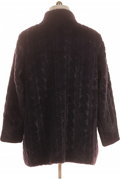 COUTURE LINE Fialový chlupatý kabát s vysokým límcem Vel. 48 | COUTURE LINE | obrázek 3