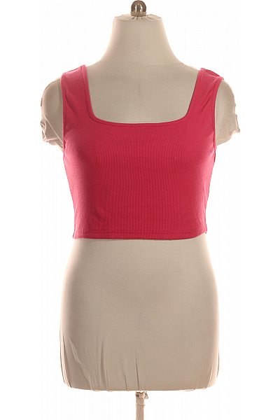 boohoo Růžový crop top bez rukávů s hranatým výstřihem basic Vel. EU XL | boohoo | obrázek 2