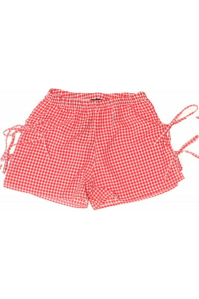 boohoo Červené kostkované letní šortky s mašlí a gumou v pase Velikost 36 | boohoo | obrázek 2